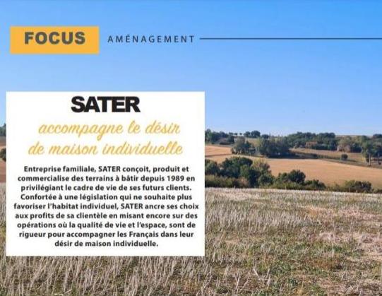 Sater lotisseur réalise des aménagements pour des maisons individuelles